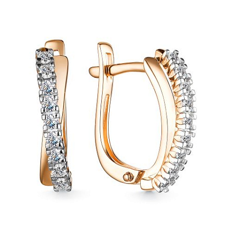 Серьги из красного золота с бриллиантами