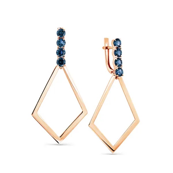 Серьги из красного золота с топазами