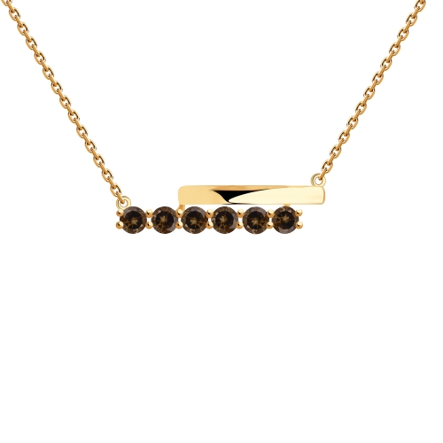 Колье из красного золота с раухтопазом