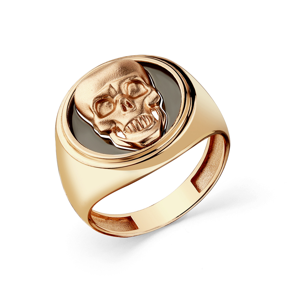 Печатка из красного золота «Череп»