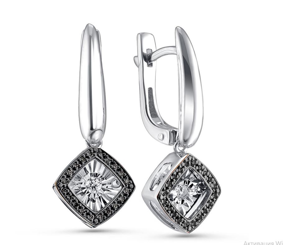 Серьги из белого золота с бриллиантами