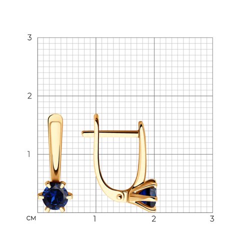 Серьги из красного золота с корундами