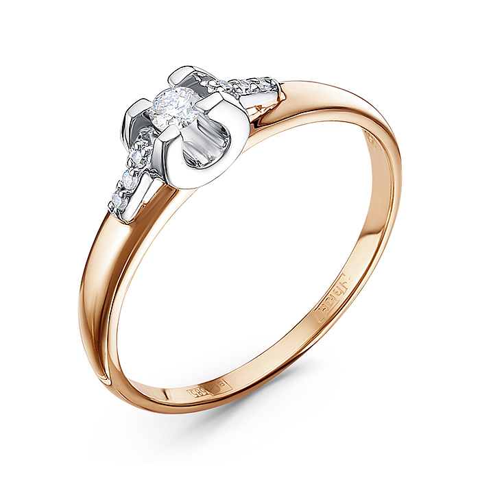 Кольцо из красного золота с бриллиантами