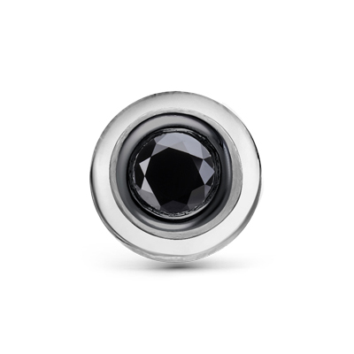 Пирсинг из белого золота с черным бриллиантом