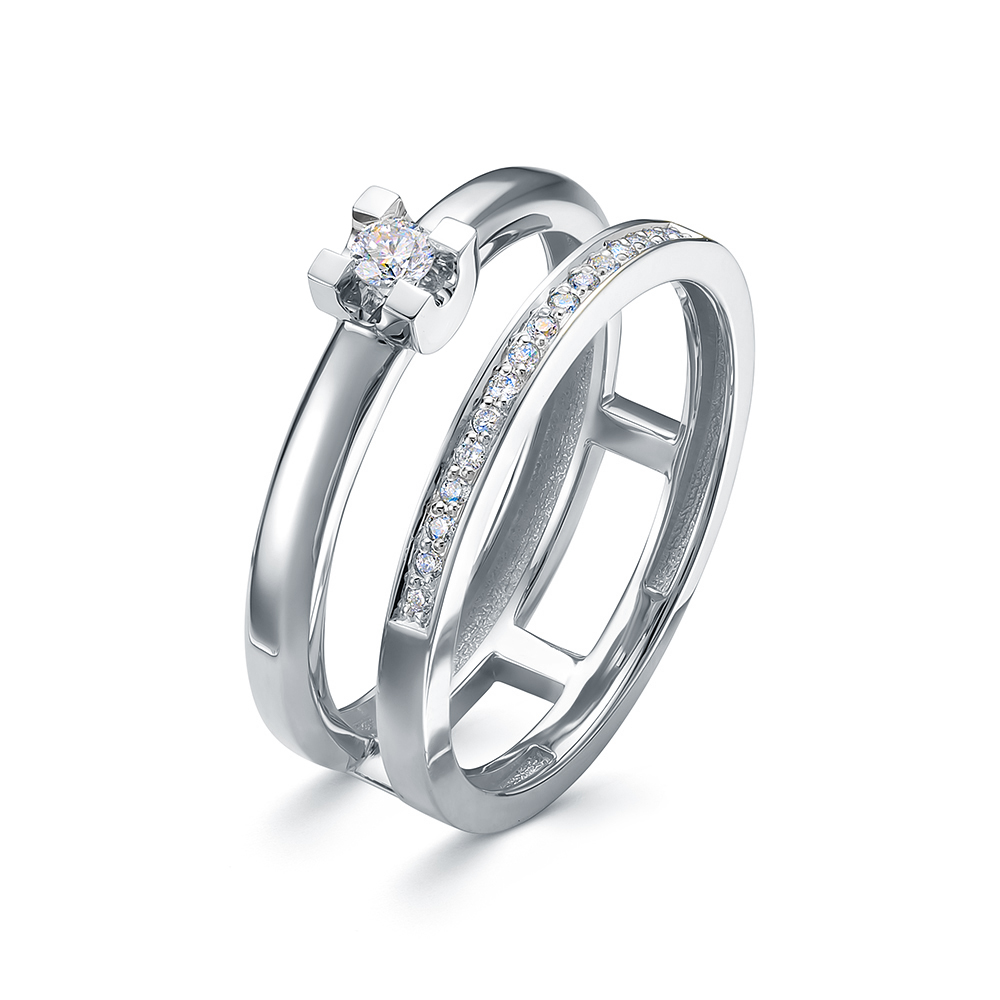 Кольцо из белого золота с бриллиантами