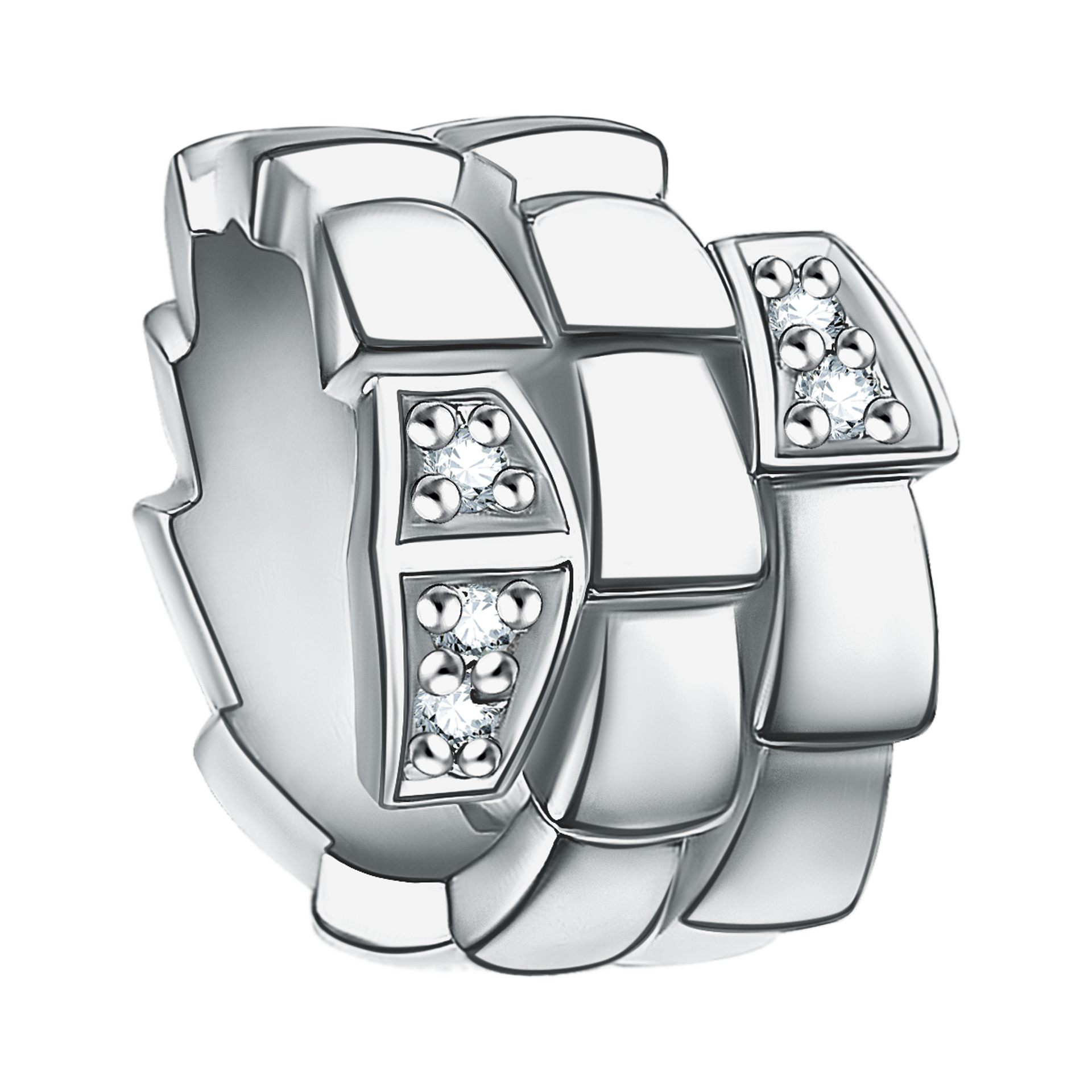 Подвеска из серебра с фианитами «Змея»