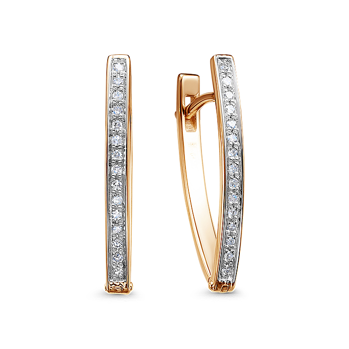 Серьги из красного золота с бриллиантами