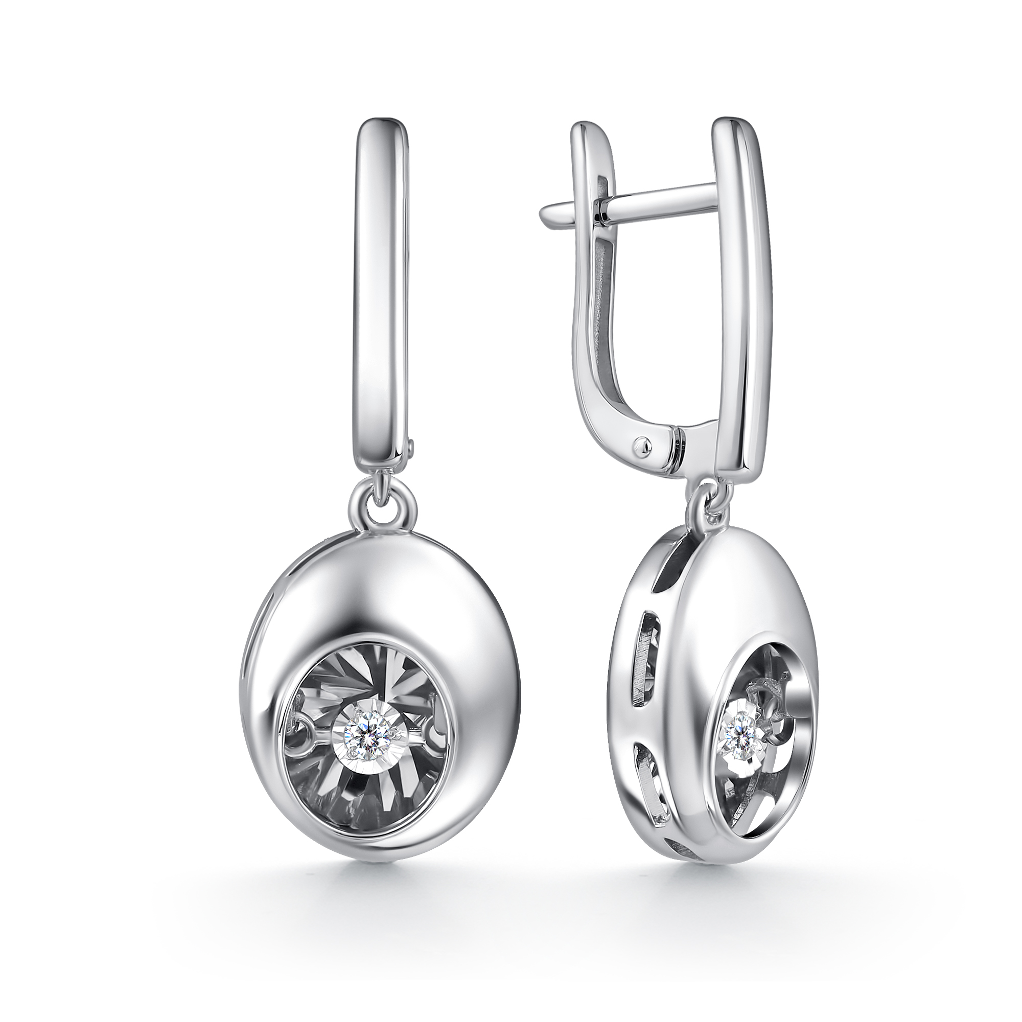 Серьги из белого золота с бриллиантами