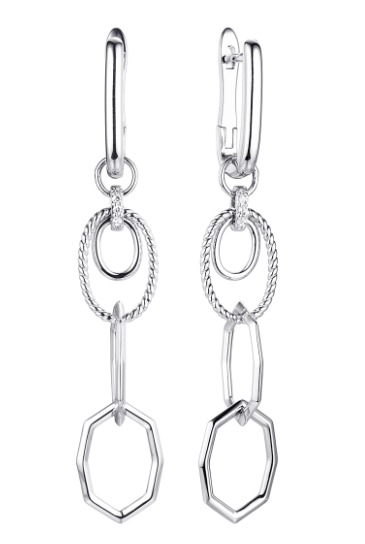 Серьги из серебра с фианитами