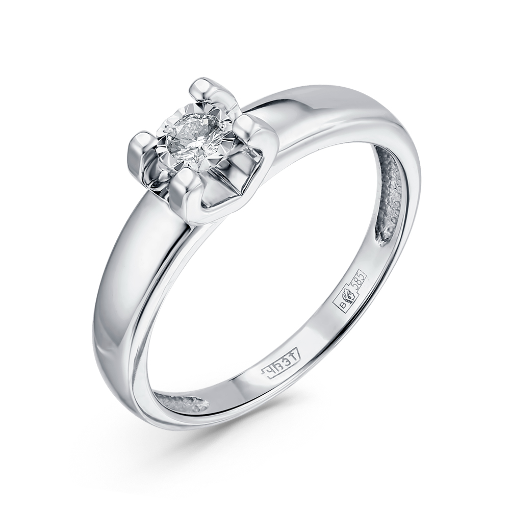 Кольцо из белого золота с бриллиантом