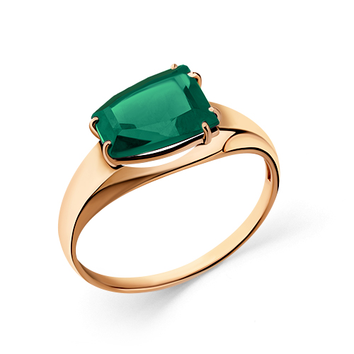 Кольцо из красного золота с агатом