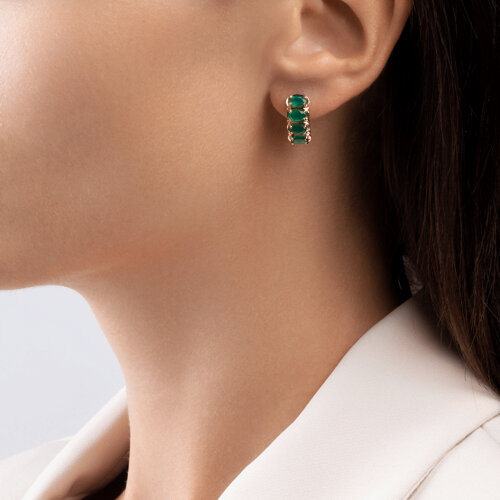 Серьги из красного золота с агатом