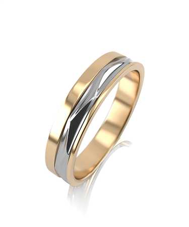 Обручальное кольцо из комбинированного золота