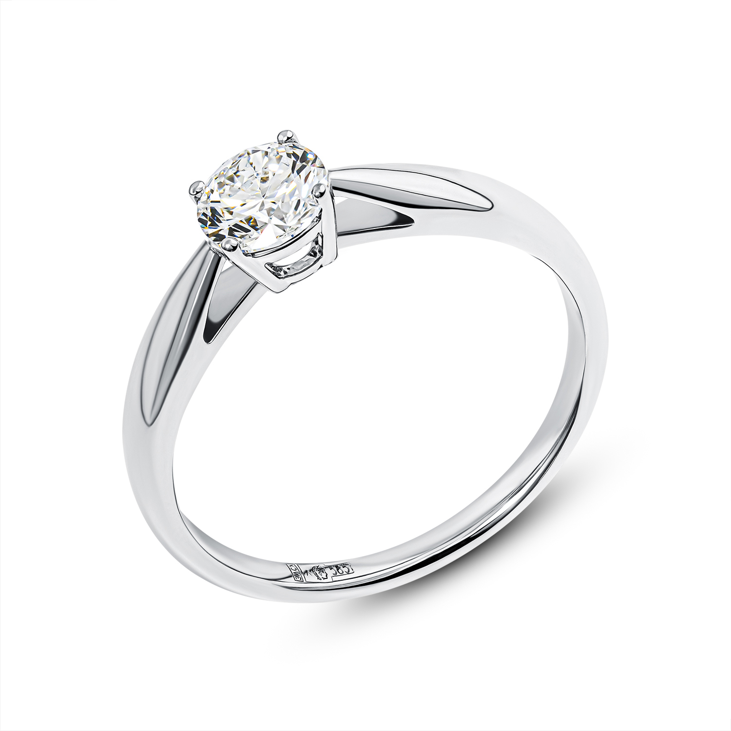 Кольцо из белого золота с бриллиантом