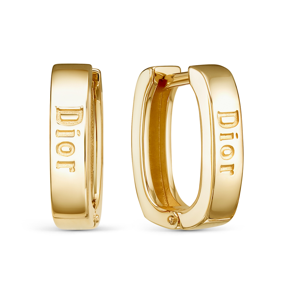 Серьги конго из желтого золота