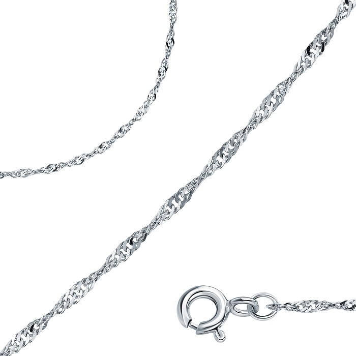 Цепь из серебра 925, плетение «Сингапур»