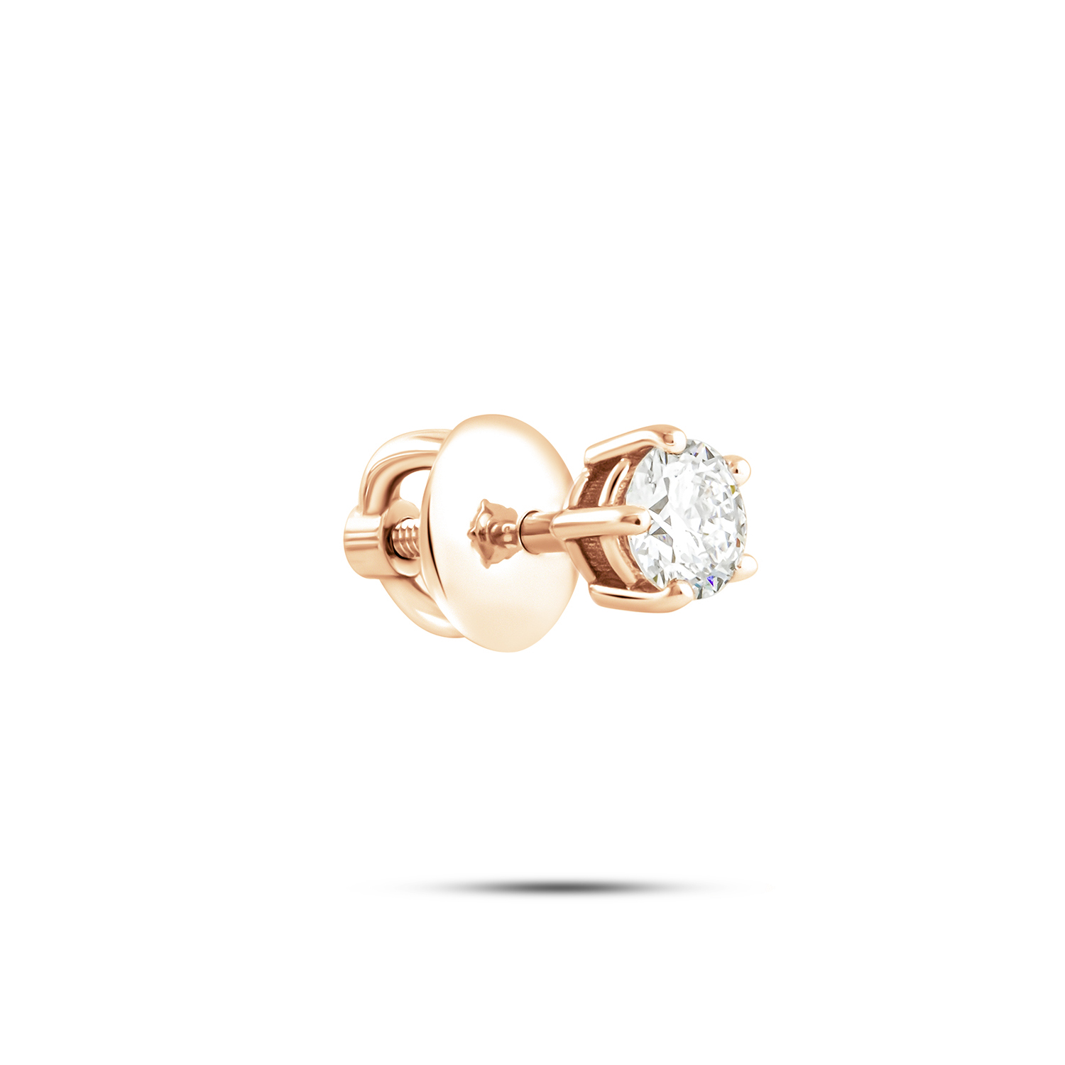 Моносерьга из красного золота с бриллиантом