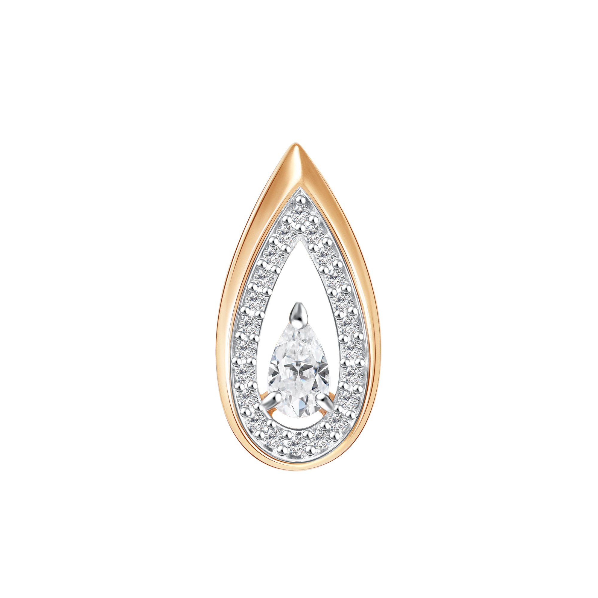 Подвеска из красного золота с фианитами