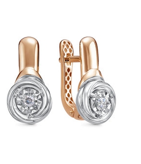 Серьги из красного золота с бриллиантами