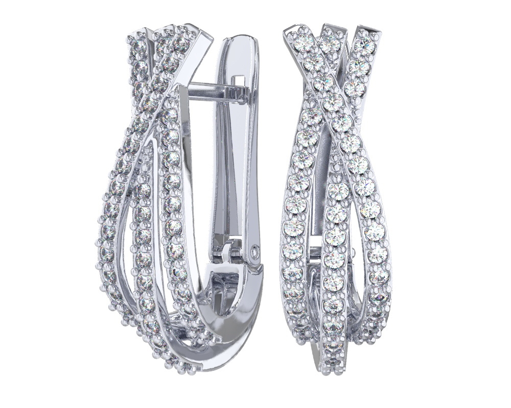 Серьги из серебра с фианитами