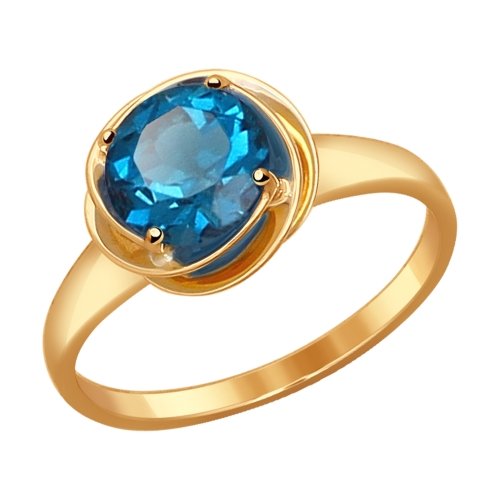 Кольцо из красного золота с топазом