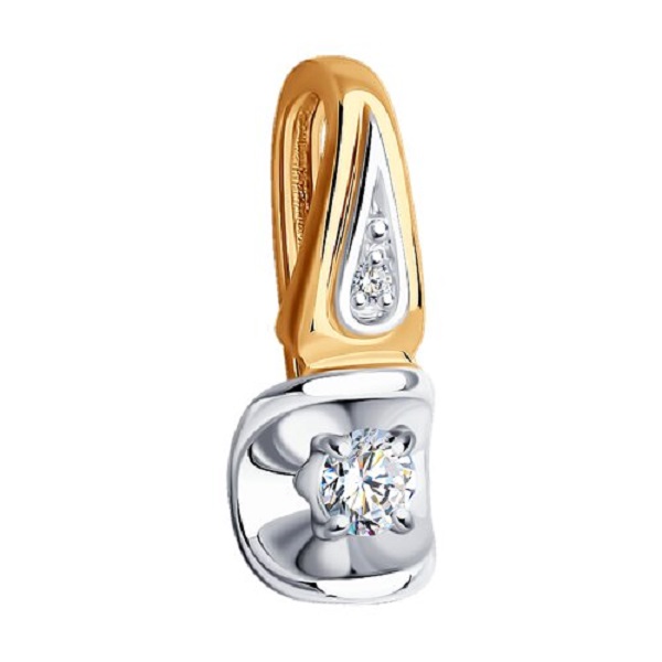 Подвеска из комбинированного золота с бриллиантами