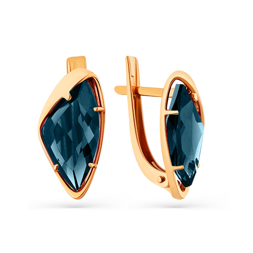 Серьги из красного золота с топазами