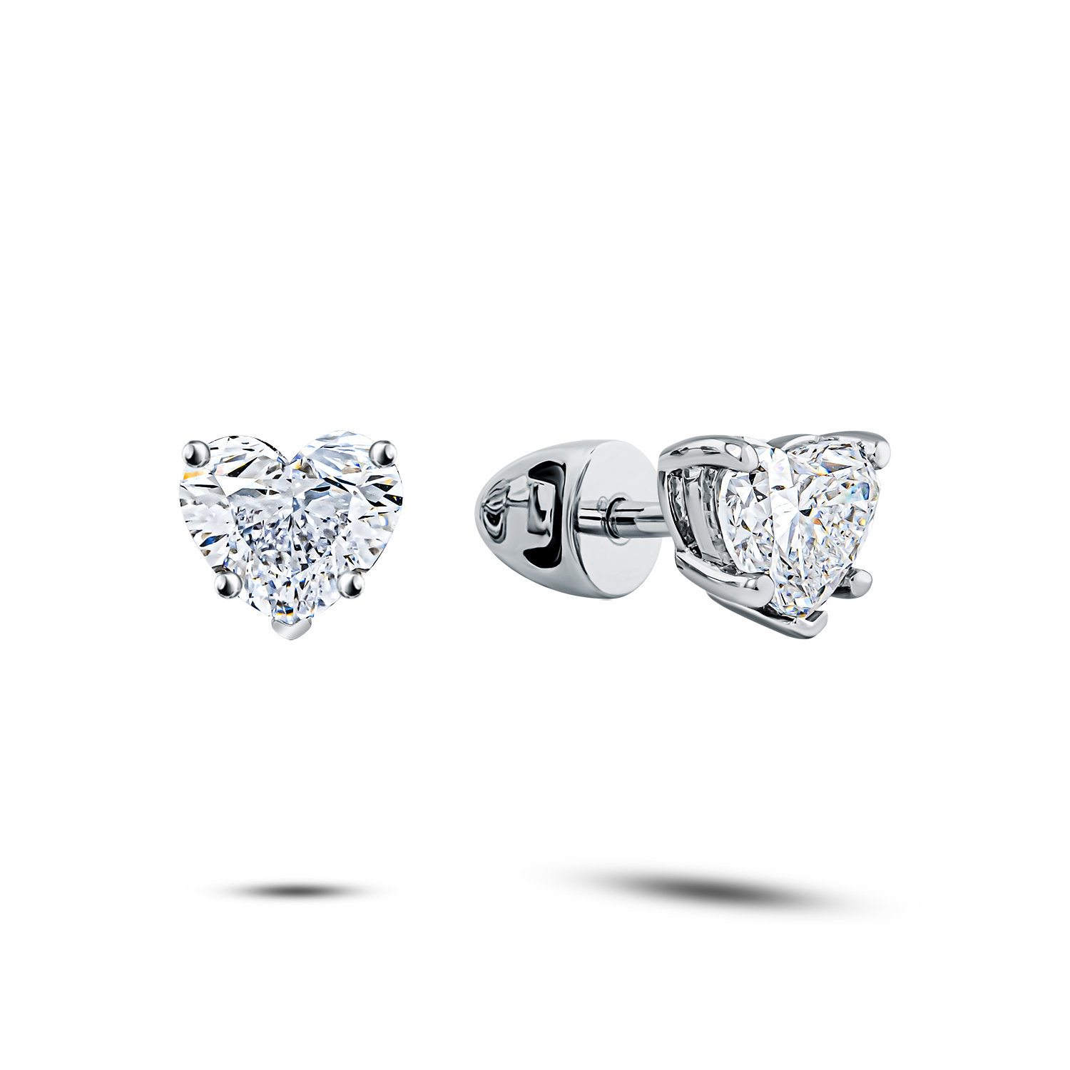 Серьги пусеты из белого золота с бриллиантами