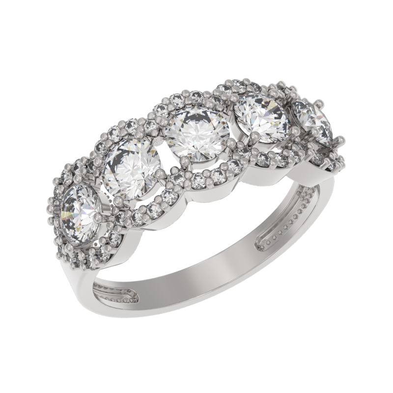 Кольцо из серебра с фианитами