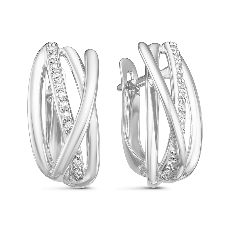 Серьги из белого золота с бриллиантами