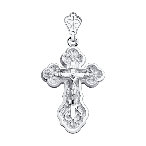 Крестик православный из белого золота