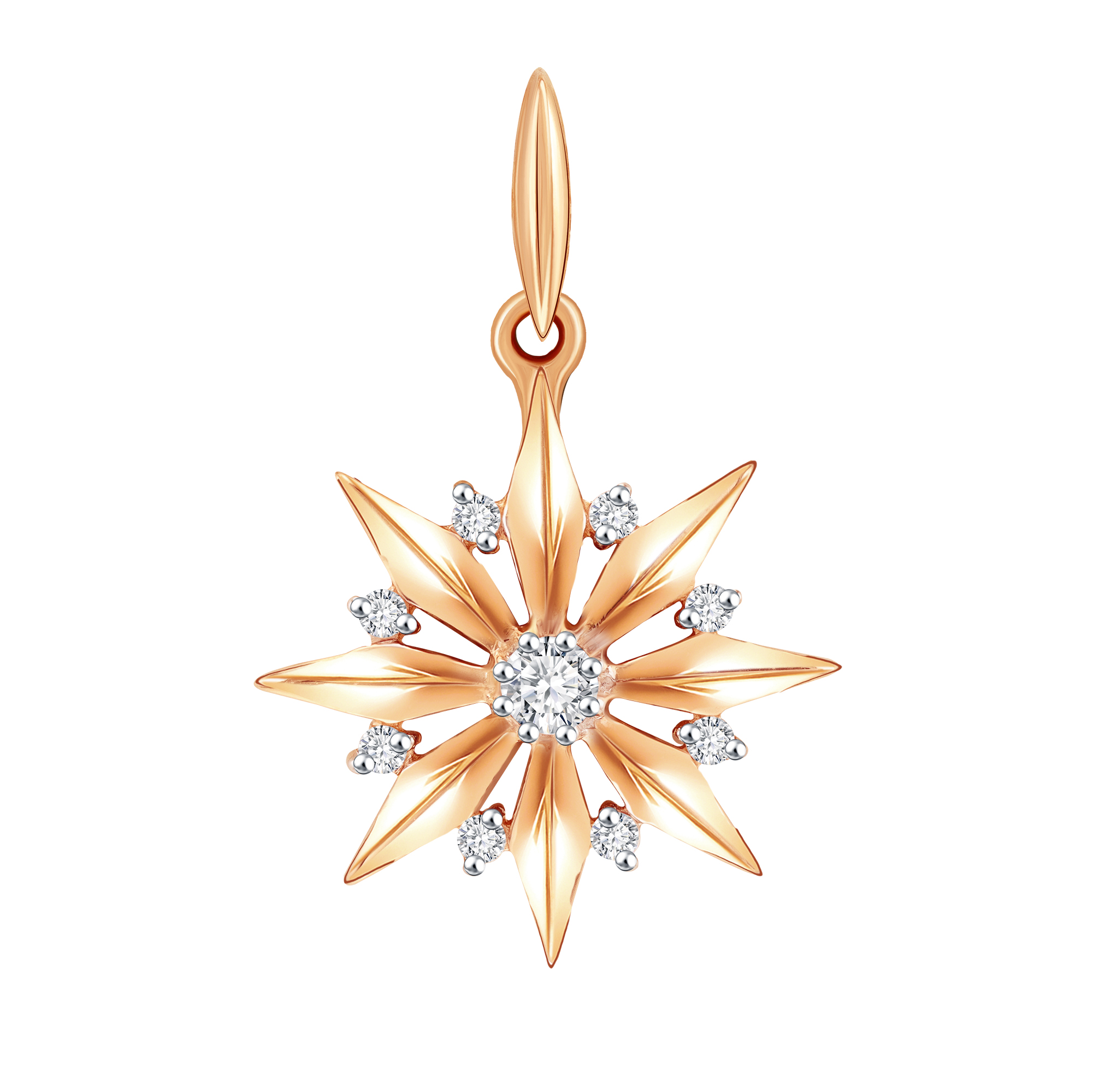 Подвеска из красного золота с фианитами