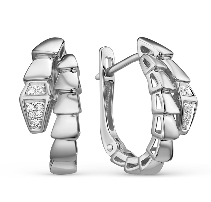 Серьги из белого золота с бриллиантами