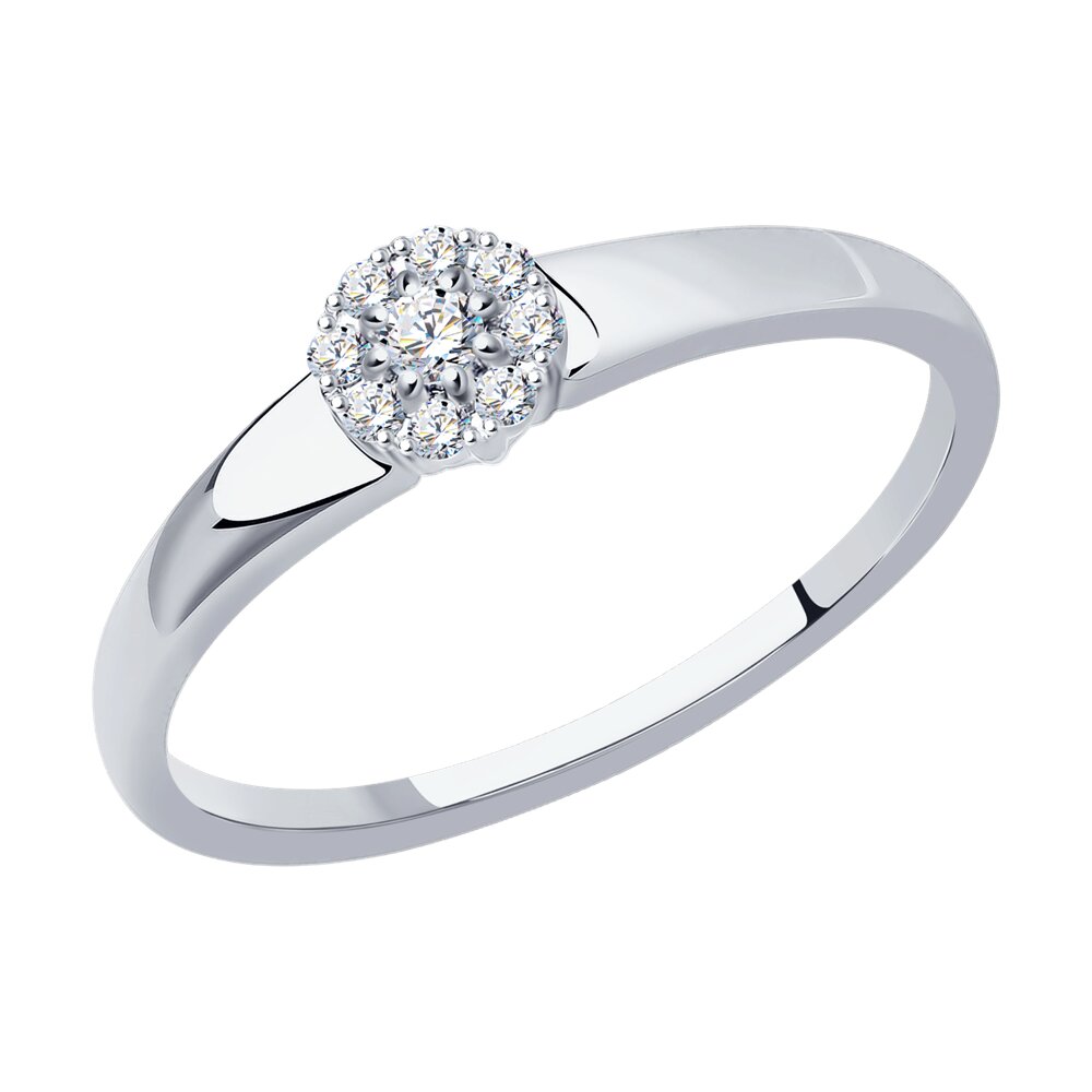 Кольцо из белого золота с бриллиантами