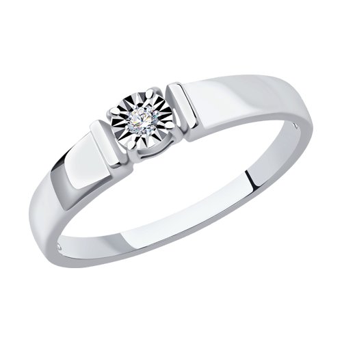 Кольцо из белого золота с бриллиантом