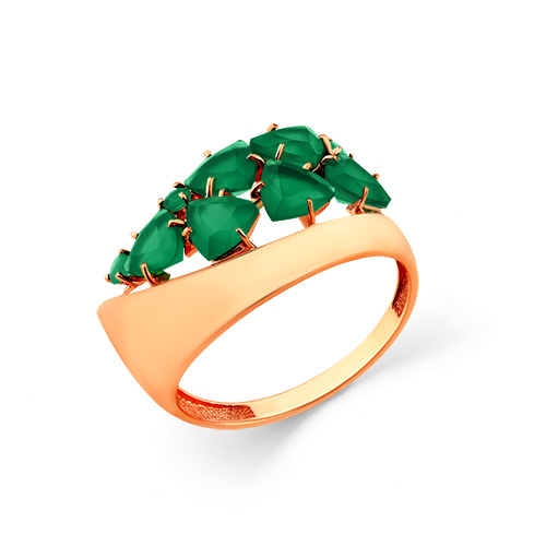 Кольцо из красного золота с агатом