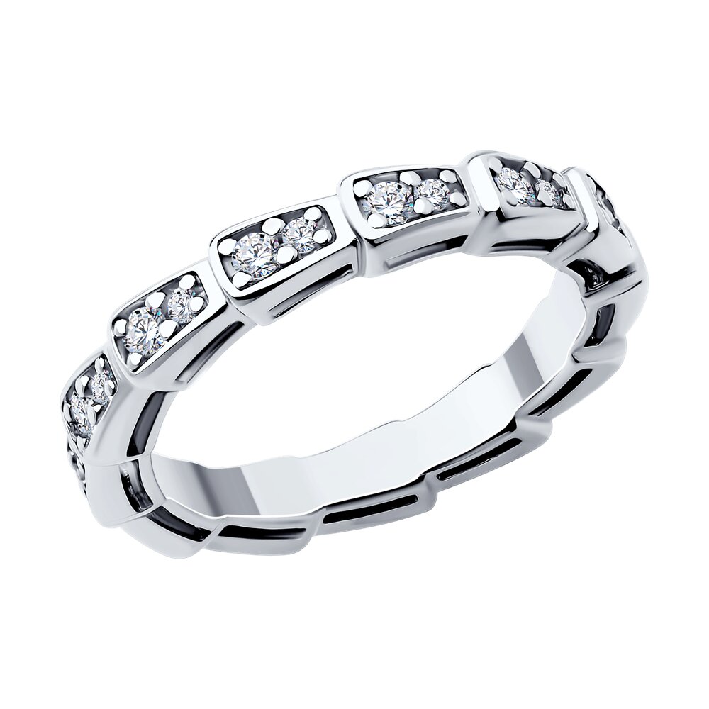 Кольцо из серебра с фианитами