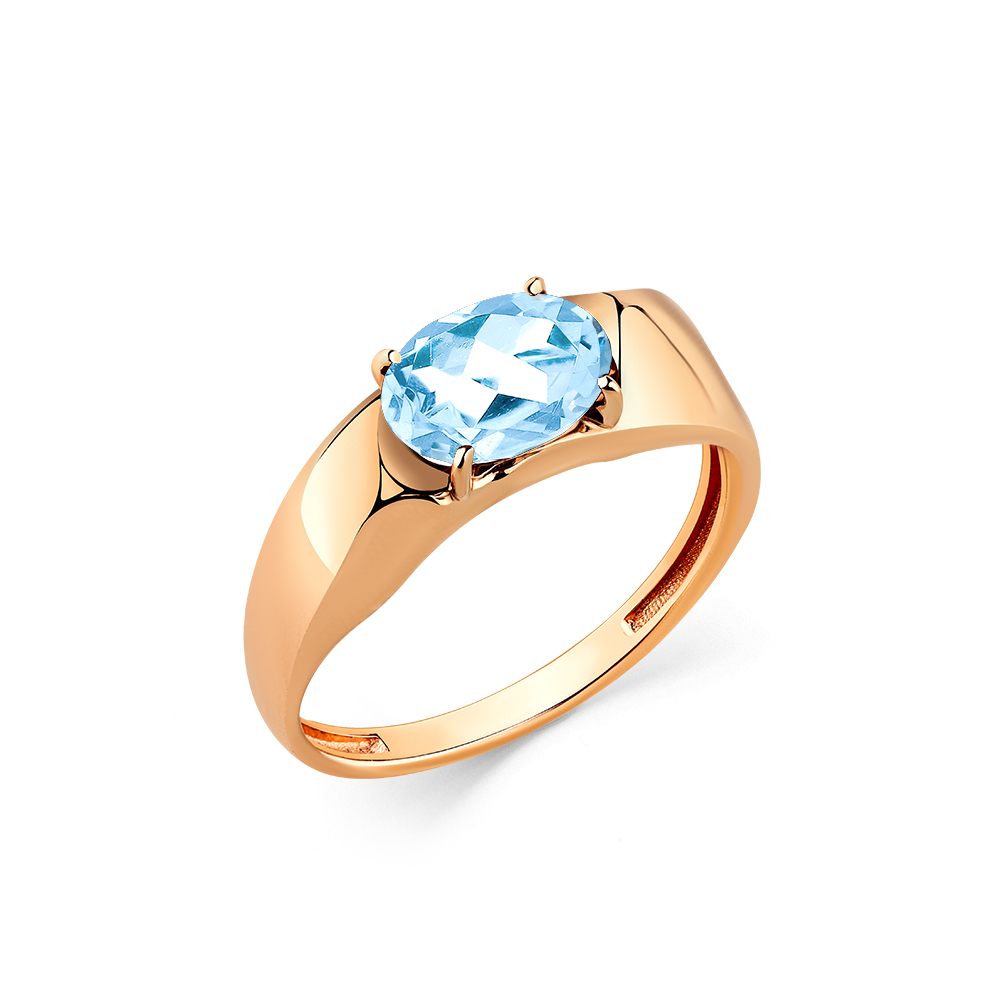 Кольцо из красного золота с топазом