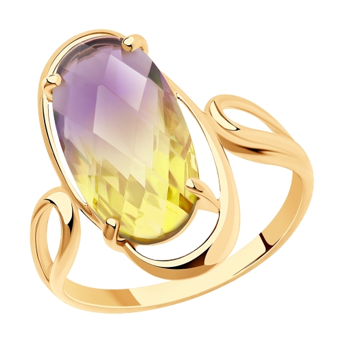 Кольцо из красного золота с ситаллом