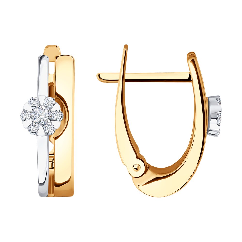 Серьги из красного золота с бриллиантами