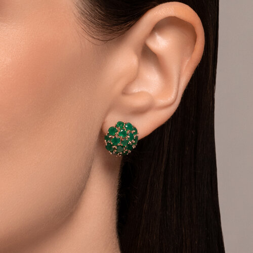 Серьги из красного золота с агатами