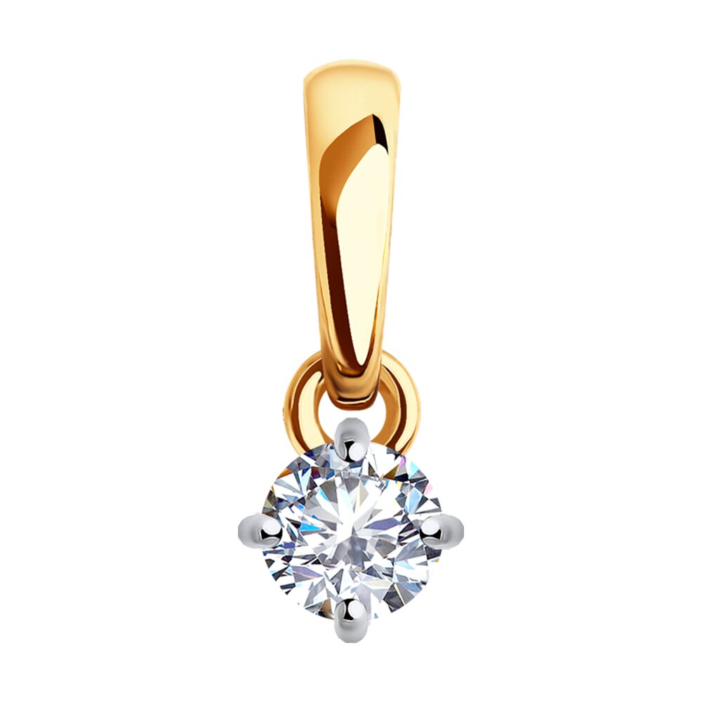 Подвеска из красного золота с фианитом