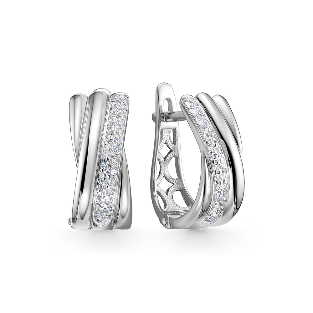 Серьги из белого золота с бриллиантами