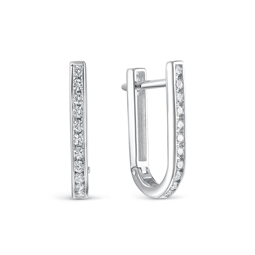 Серьги из белого золота с бриллиантами