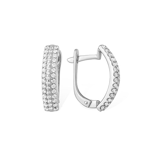 Серьги из серебра с фианитами
