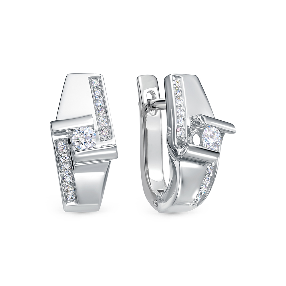 Серьги из белого золота с бриллиантами