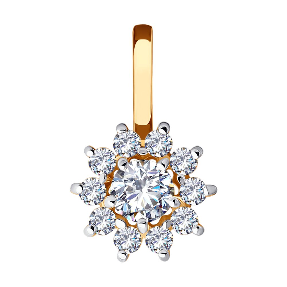 Подвеска из красного золота с фианитами