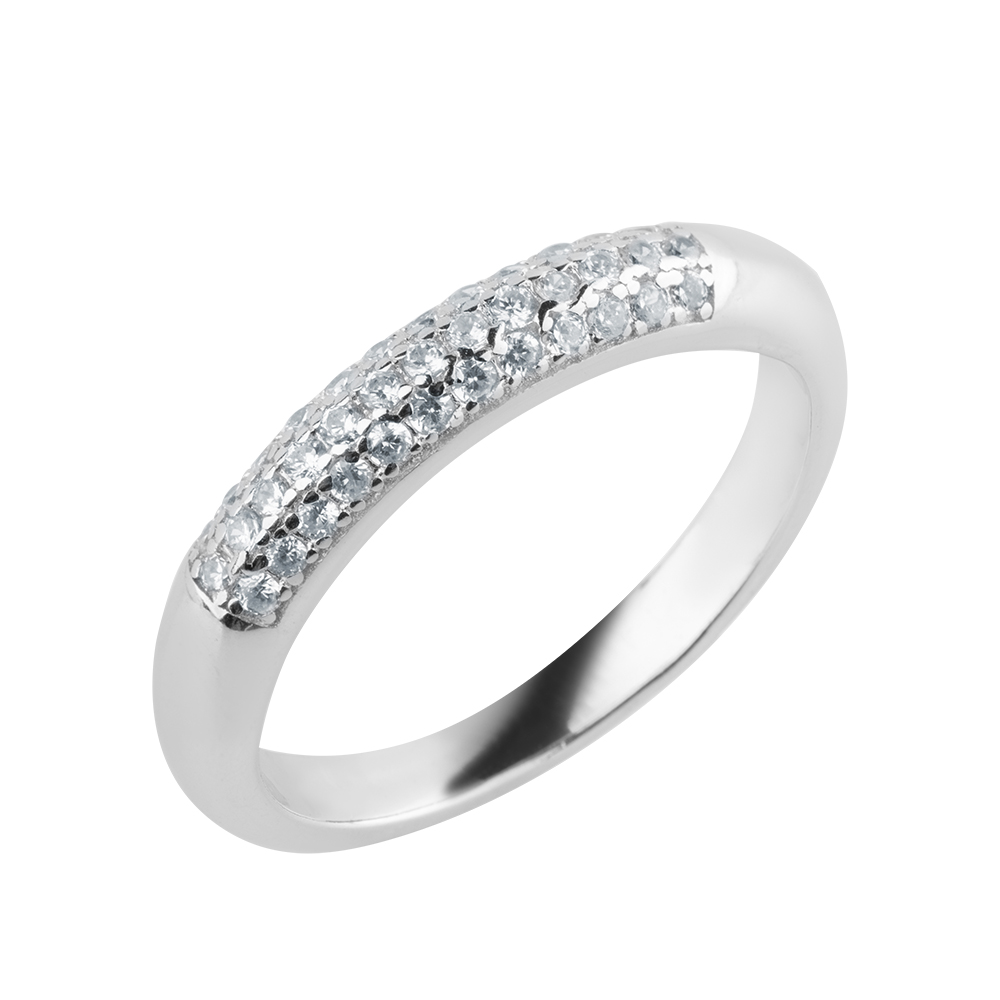 Кольцо из серебра с кубическим цирконием