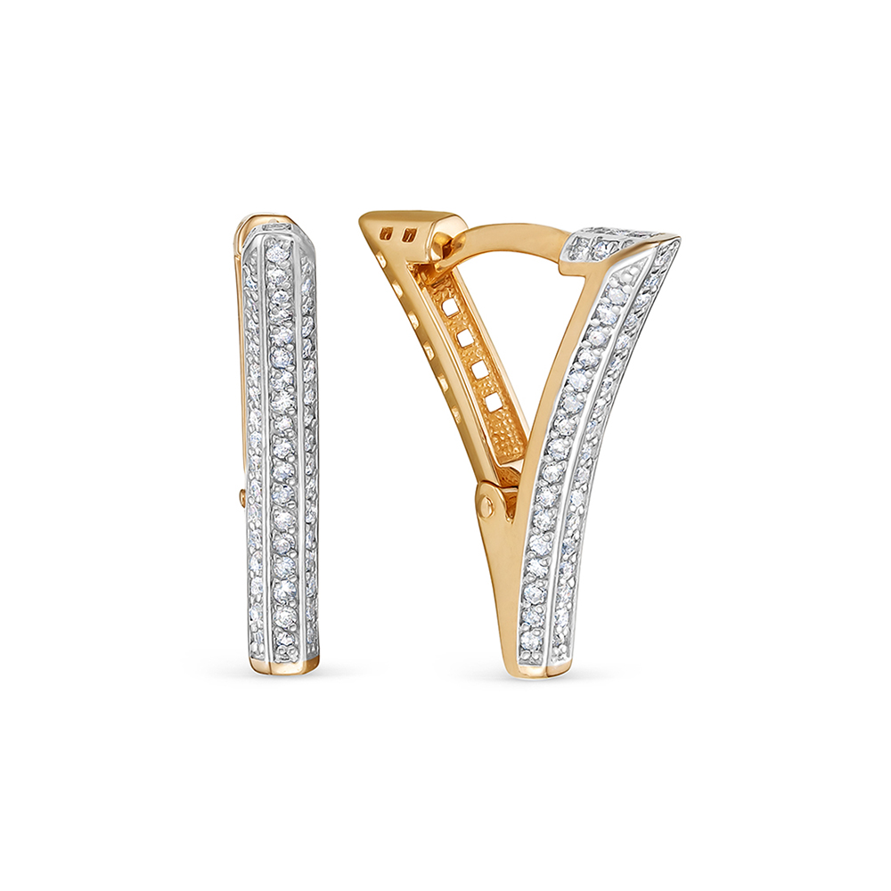 Серьги из красного золота с бриллиантами