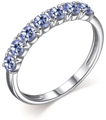 Кольцо из серебра с танзанитами